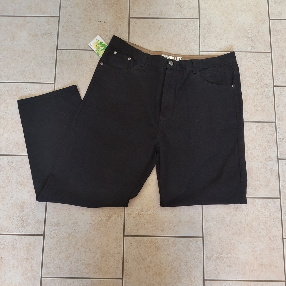 Men's Hip-hop Black Relaxed Fit Jeans NWT